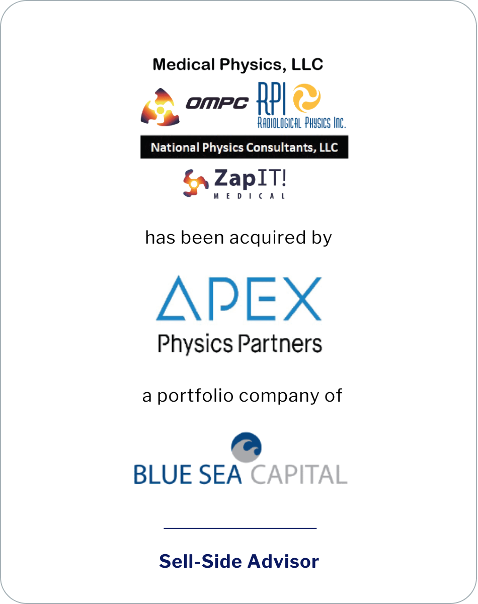 SC&H Capital Advises Medical Physics, LLC on its Acquisition by Apex Physics Partners